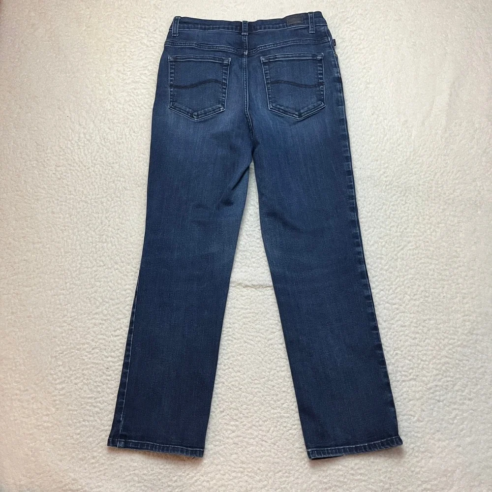 Lee Jeans Womens 8 Short‎ Blue Relaxed Fit Straight Leg 3051816 Stretch Denim